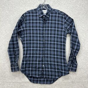Ledbury Shirt Mens Medium 15.5 Blue Plaid Check Lightweight Flannel Long Sleeve‎